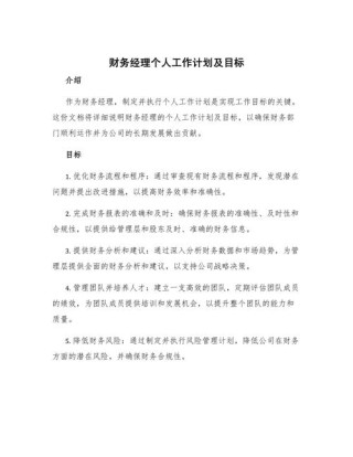 公司会计个人工作计划