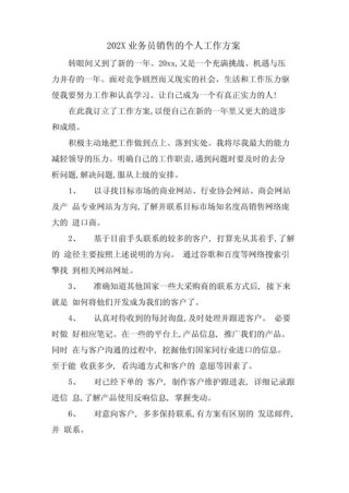 公司销售员个人计划