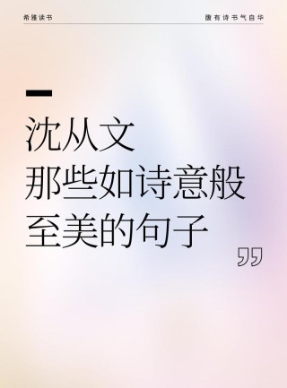 沈从文语录（沈从文经典语句）