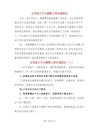 公司员工个人计划