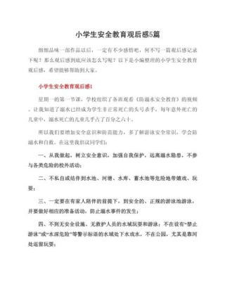 安全教育第一课观后感让我对安全有了新的认识