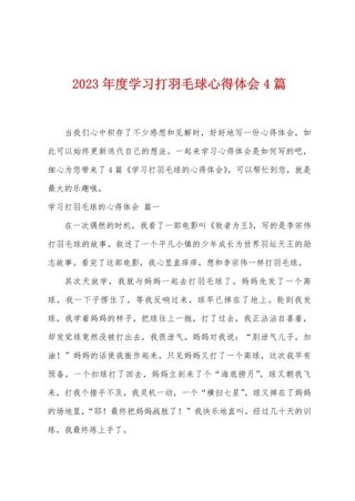 羽毛球比赛观后感从比赛中学到的3个运营技巧