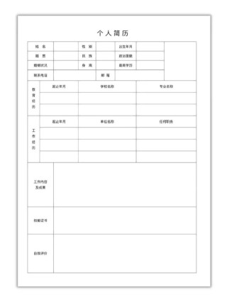 个人简历模板范文