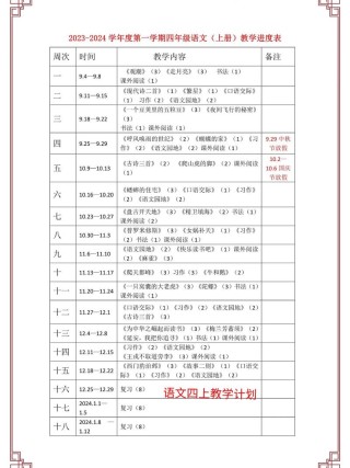 四年级班主任教学计划