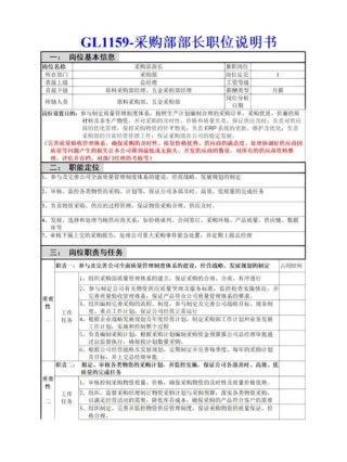 采购最新岗位职责五篇