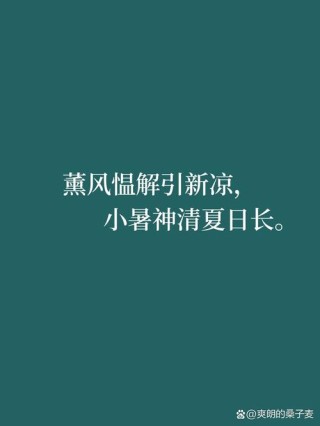 小暑优美文案句子