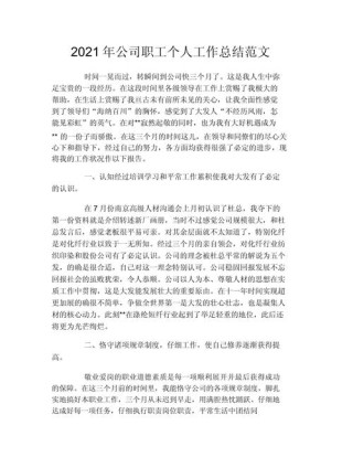 公司职员个人工作总结五篇