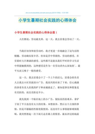 小学生实践心得300字