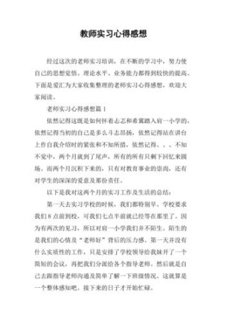 实习教师的个人总结感想