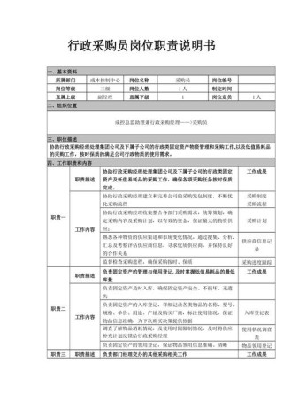 采购员岗位职责模板