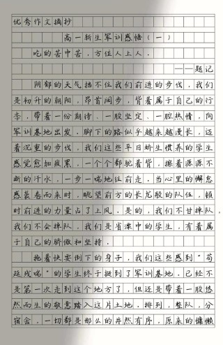 军训总结300字作文