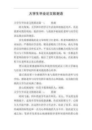 大学毕业论文致谢词素材