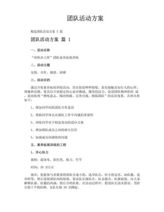 关于组织公司团队建设的方案