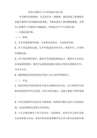 教师个人年度工作计划