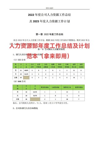 人力资源年终总结范文