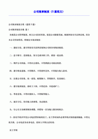 公司基本规章制度怎么写5篇