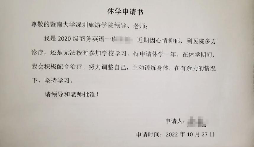 休学文案（如何写一份优秀的休学申请书） 第3张