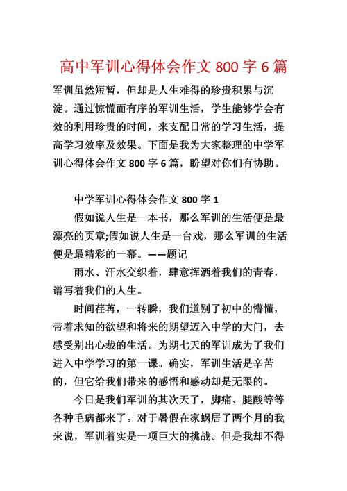 高一在校生军训心得体会 第1张