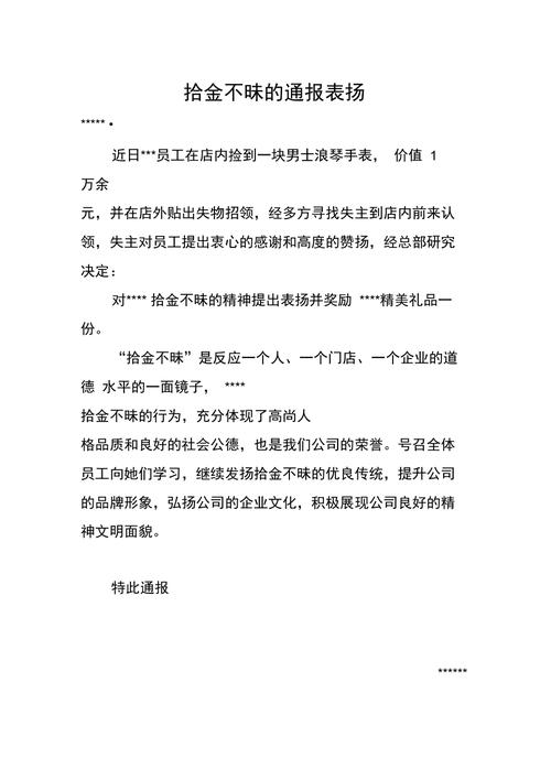 公司员工拾金不昧表扬信范文 第2张