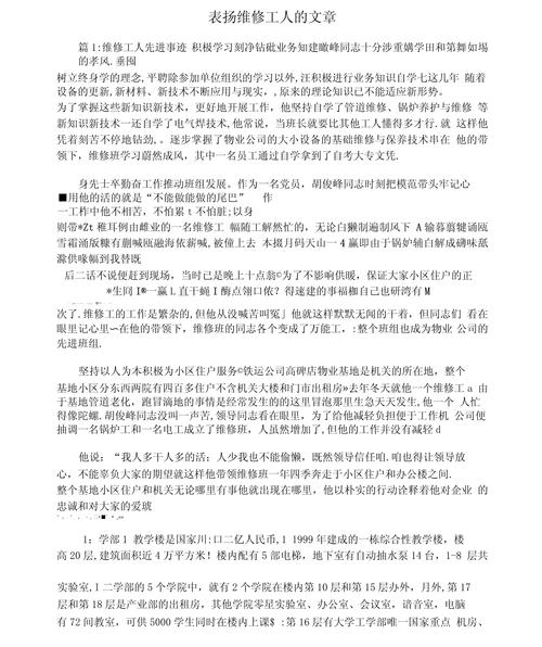 写给维修工的表扬信 第1张