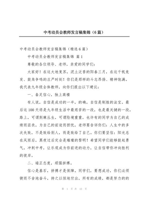 中考动员大会发言稿 第3张