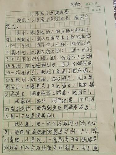 草房子观后感五年级作文500字（10篇） 第1张