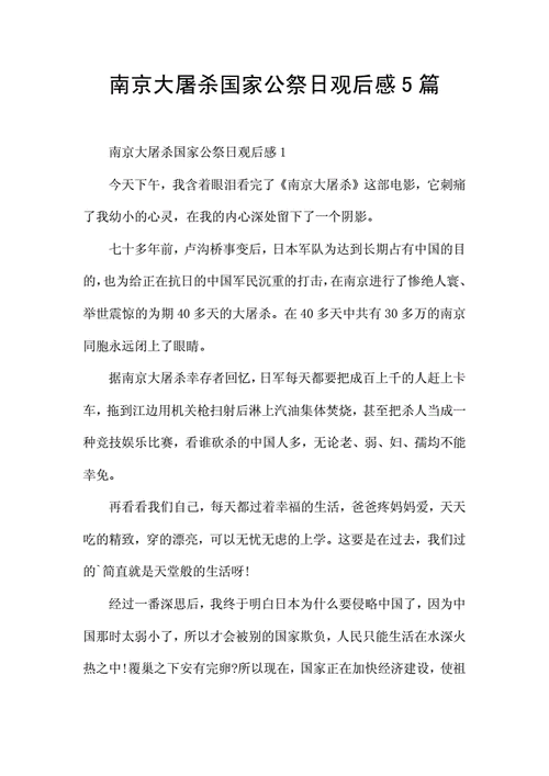 国家公祭日纪念活动感想 第2张