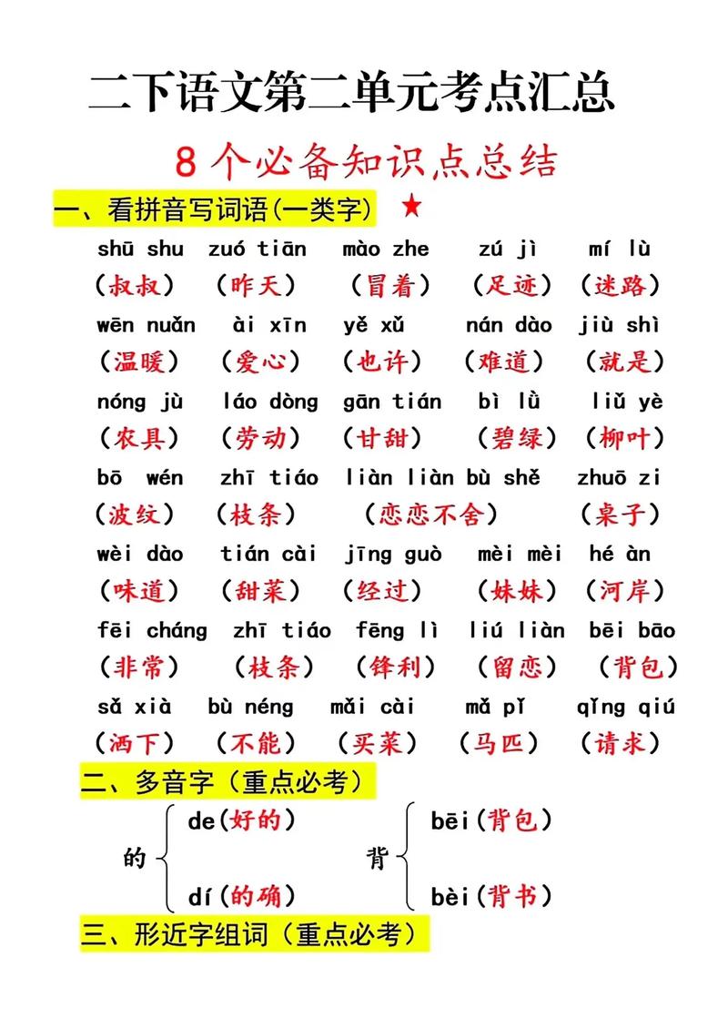 小学二年级语文知识点 第3张