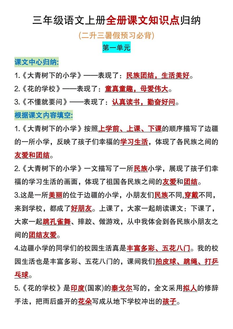 人教版小学三年级语文知识点 第3张