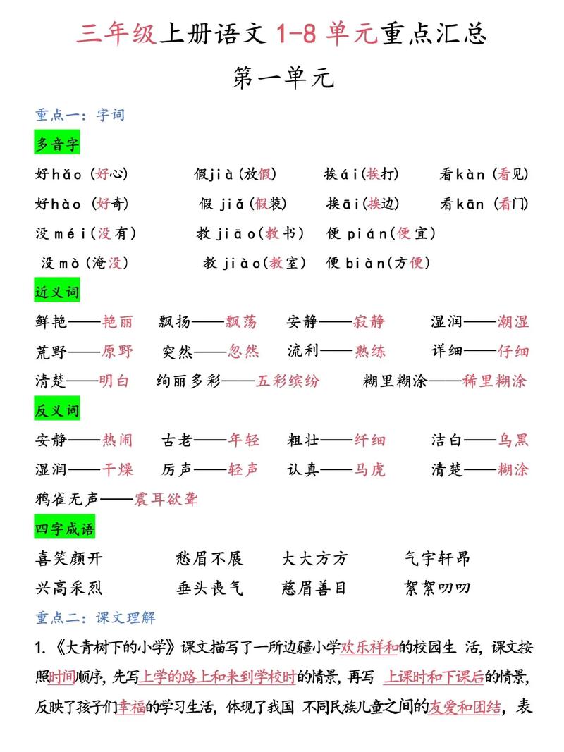 小学三年级语文知识点归纳 第3张