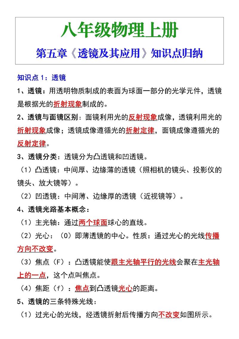 八年级上册物理课本知识点总结 第3张