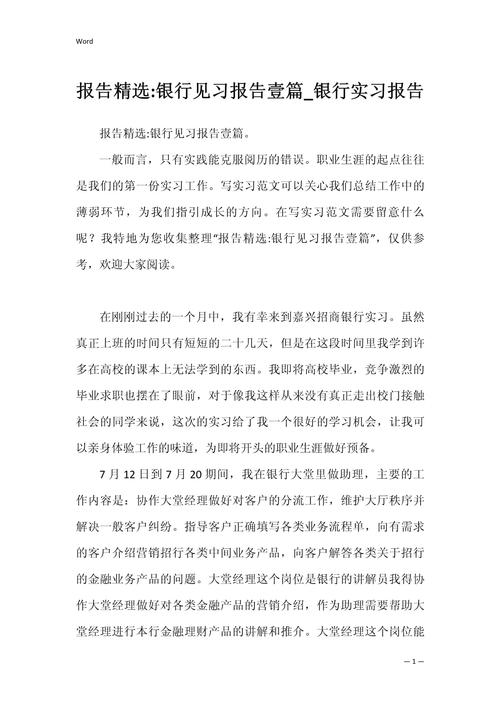 银行实习报告范文五篇 第2张