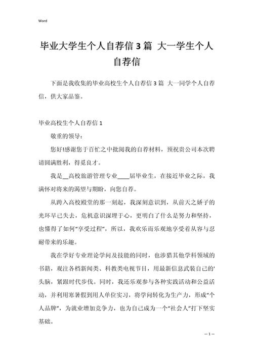 大学生毕业的自荐信 第2张