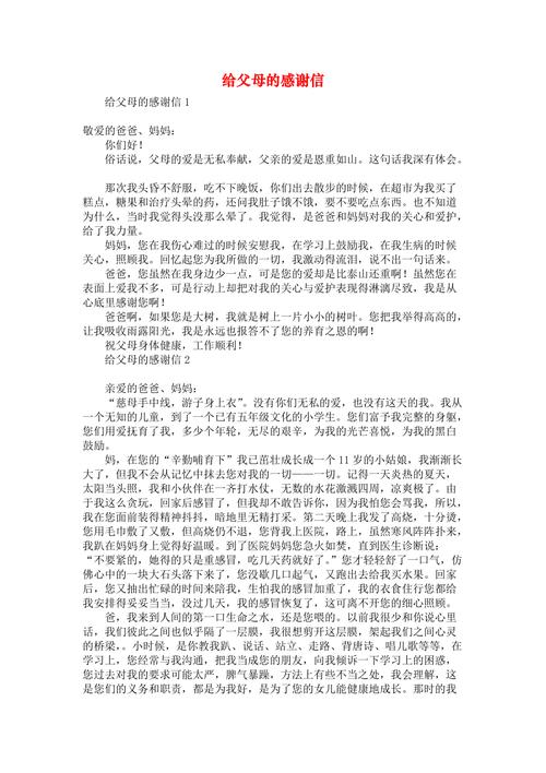 2022给父母的感谢信 第1张