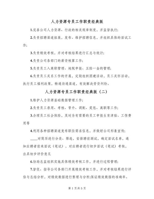 大型公司人力资源专员主要职责 第2张