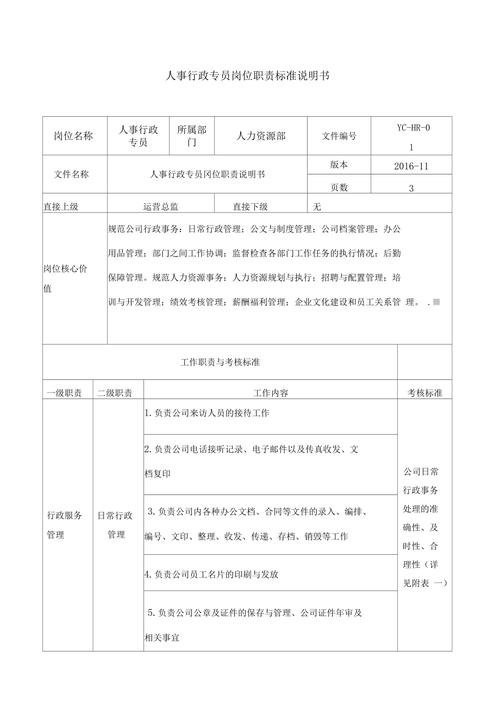 人事主要的工作职责例文5篇 第2张