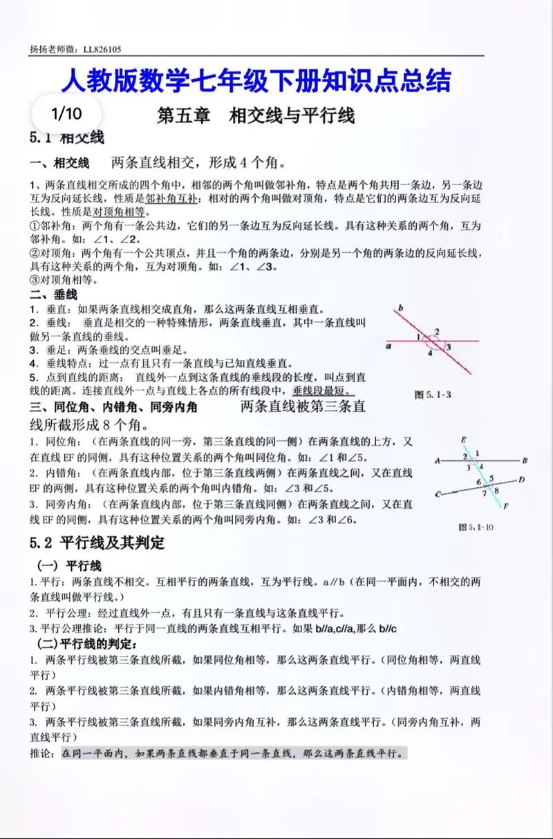 初一下册数学知识点归纳 第2张