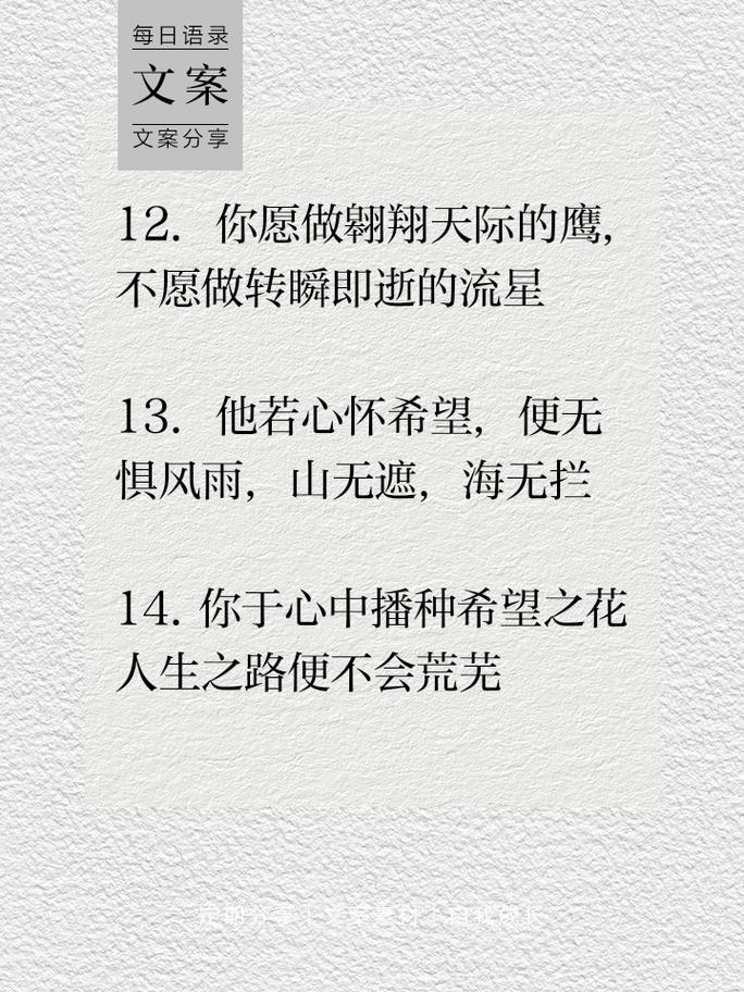 朋友圈励志文案锦集：点亮希望，鼓舞人心 第3张