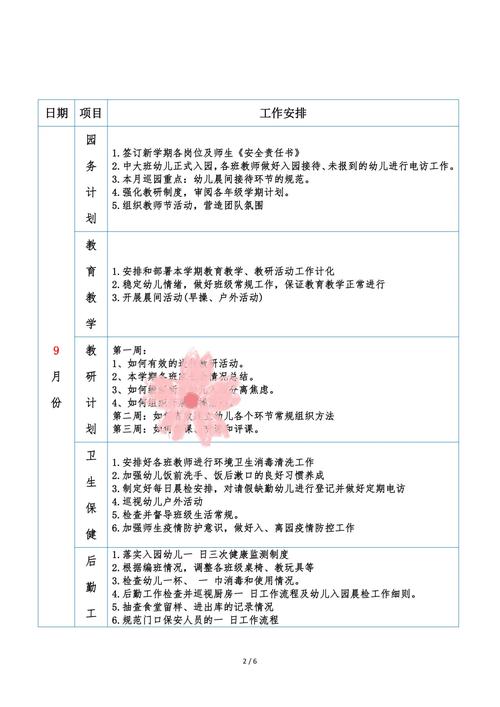 幼儿园班务工作计划5篇 第1张