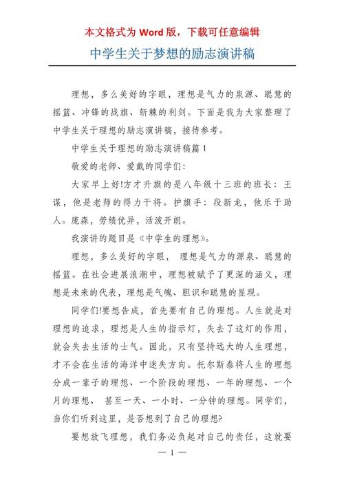 关于自己的梦想发言稿 第3张