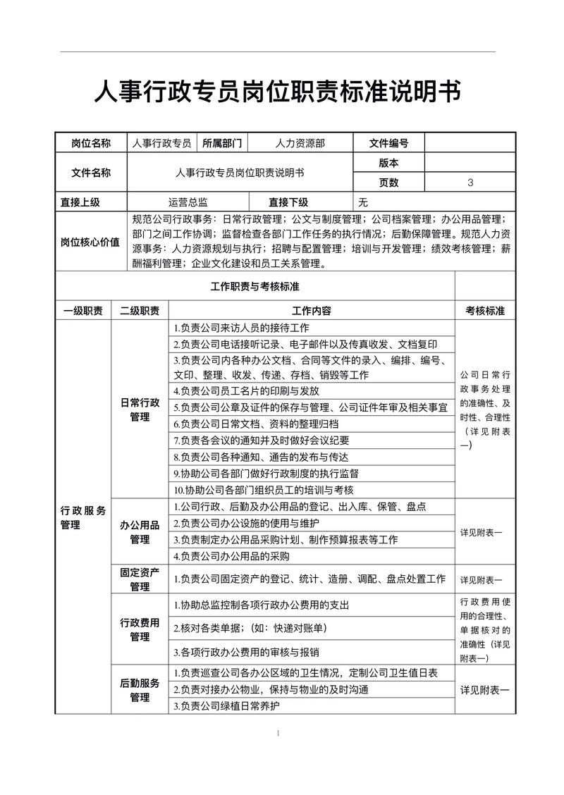 做行政人事专员的基本工作职责 第3张