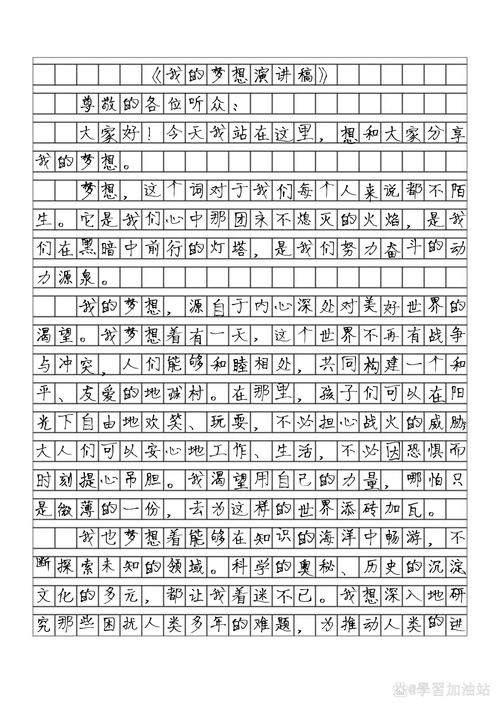 我的梦想演讲稿600字 第1张