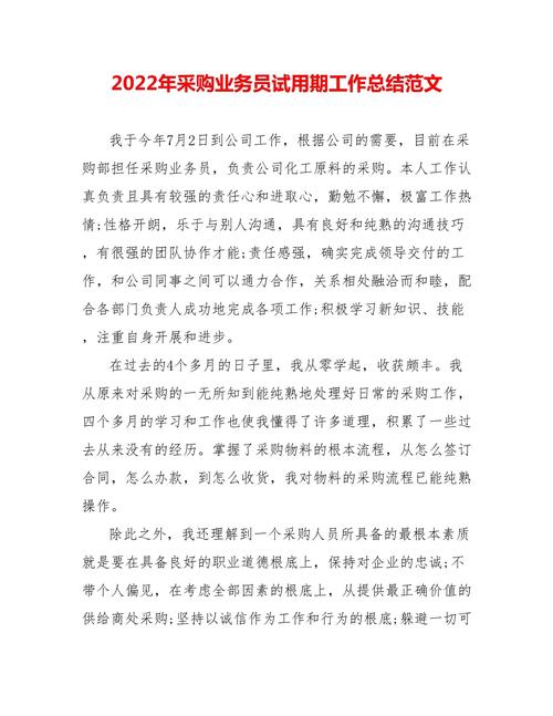 公司采购员试用期工作总结 第2张