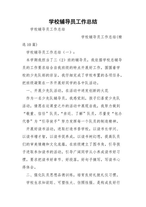 学校辅导员个人总结 第1张