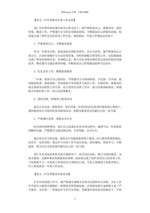 汽车驾驶员工作总结 第2张