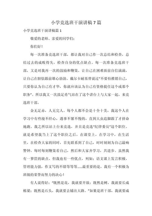 关于竞选班干部的发言稿素材 第2张