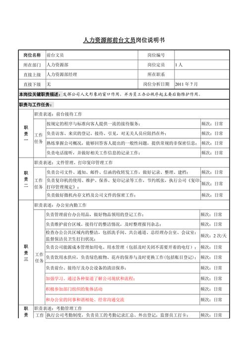 文员主要岗位职责怎么写 第3张