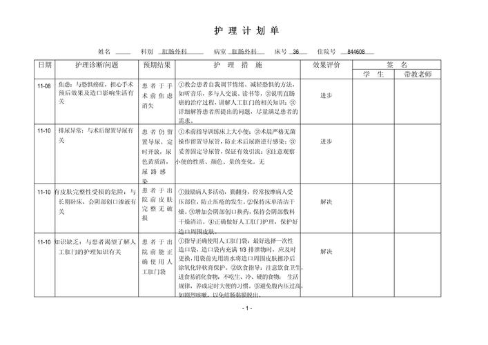 外科护理个人计划范文 第1张