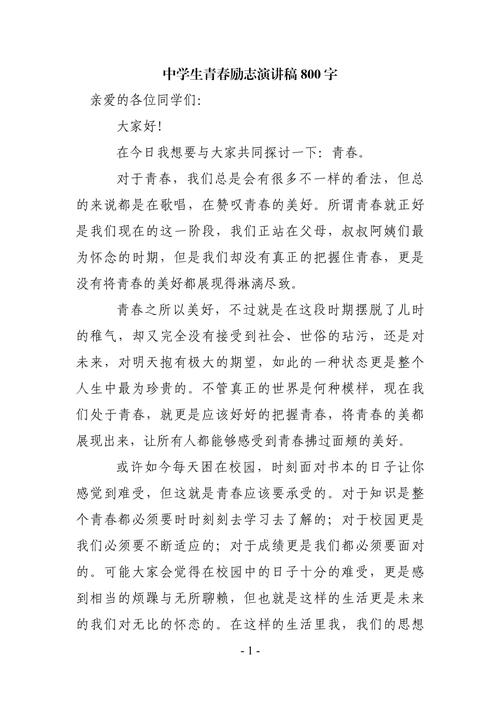 关于青春的励志发言稿精选 第2张