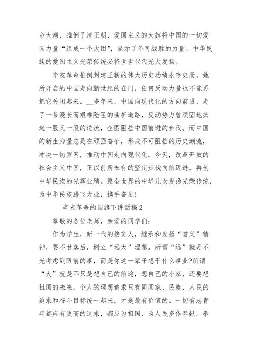 关于辛亥革命的发言稿模板 第2张